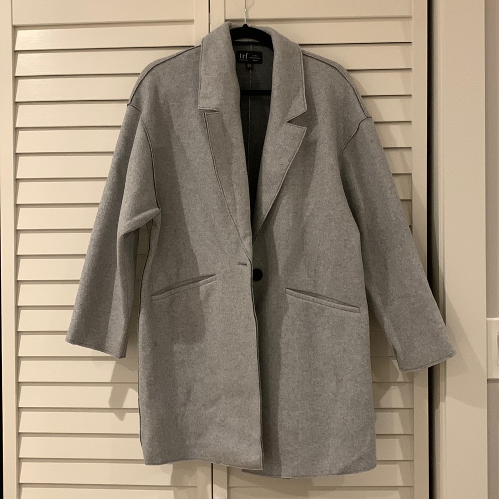 Light Grey Oversized Zara Shirt Jacket